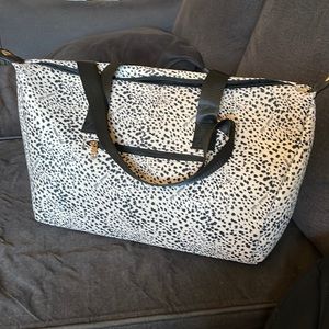 Mali + Lili weekender duffle spotted leopard cheetah canvas
